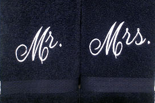 How To Easily Embroider Mr + Mrs Hand Towels!